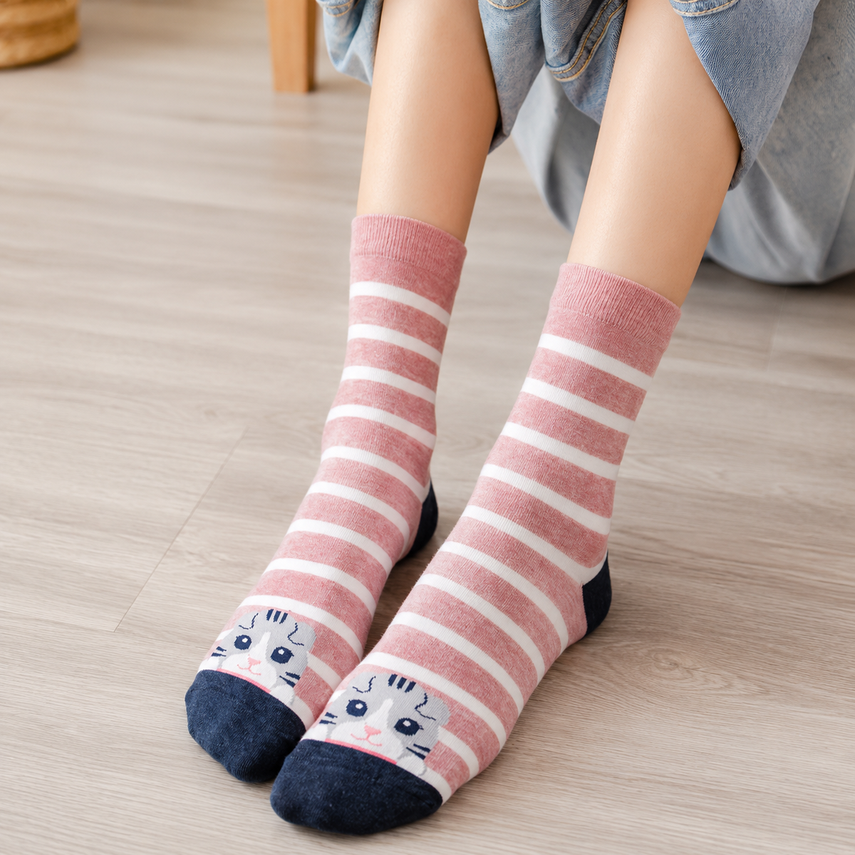 5 Pares de Calcetines de Gatos para Mujer